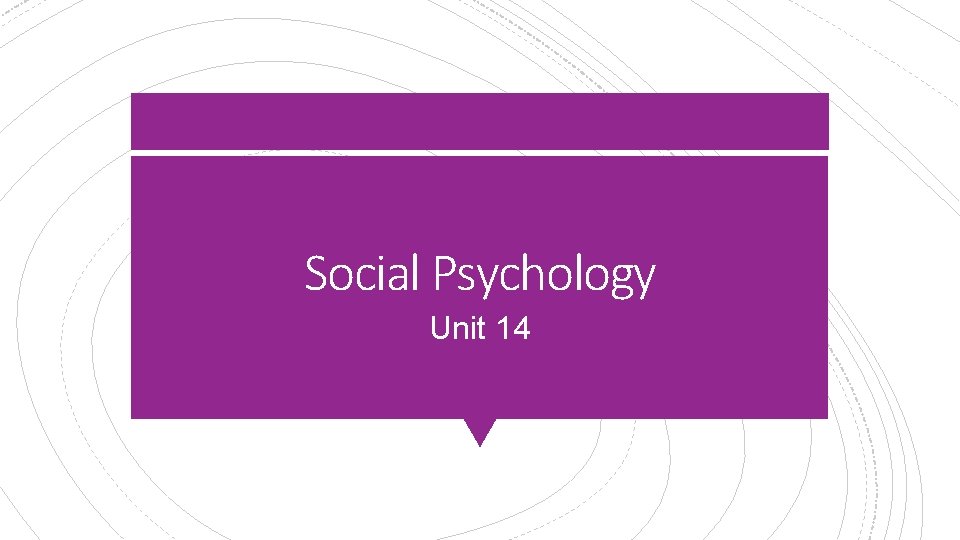 Social Psychology Unit 14 