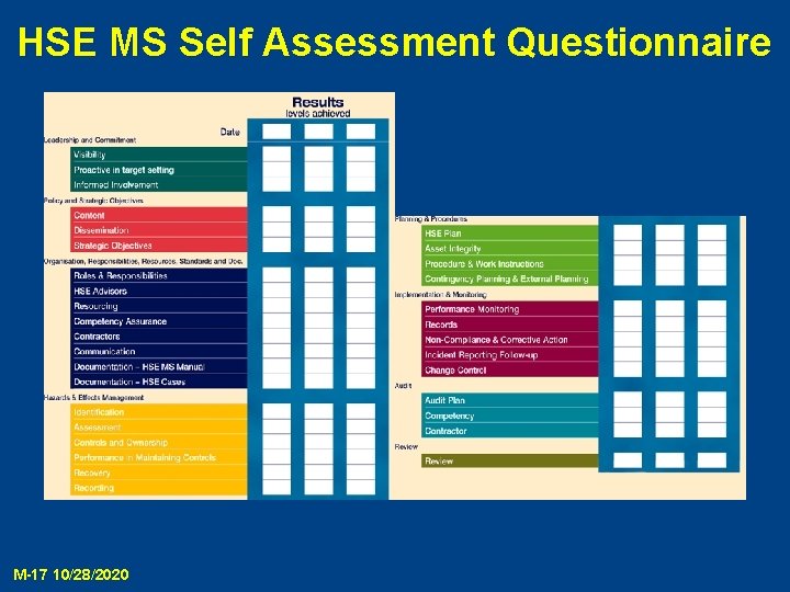 HSE MS Self Assessment Questionnaire M-17 10/28/2020 