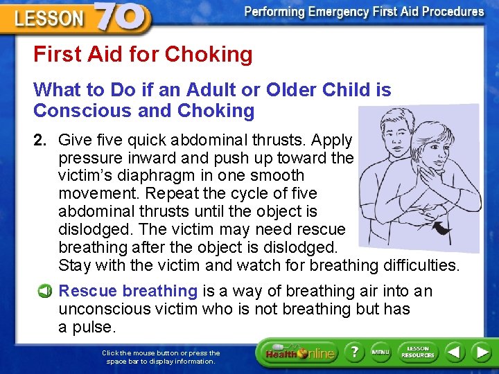 First Aid for Choking What to Do if an Adult or Older Child is