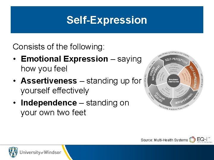 Self-Expression Consists of the following: • Emotional Expression – saying how you feel •