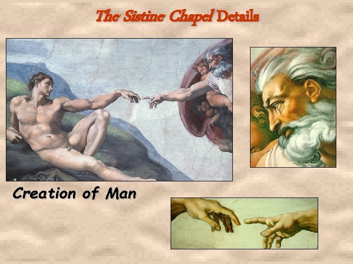 The Sistine Chapel Details Creation of Man The Sistine Chapel Details Creation of Man