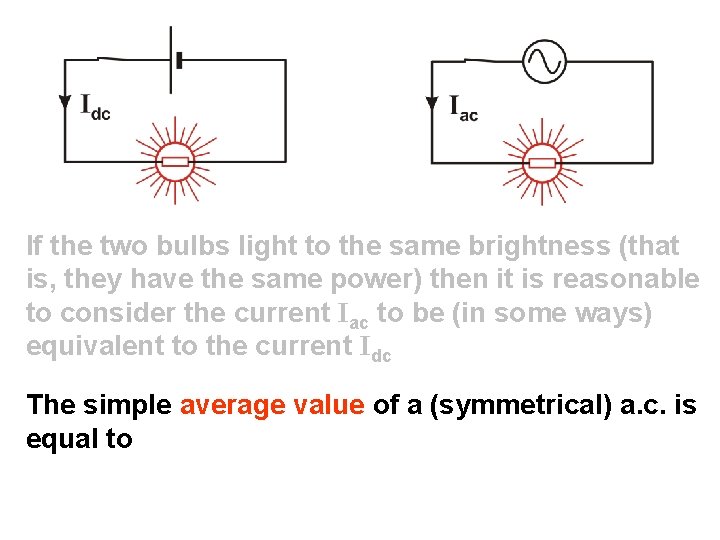 If the two bulbs light to the same brightness (that is, they have the