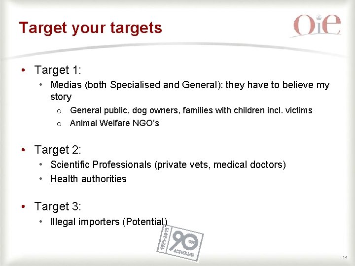 Target your targets • Target 1: • Medias (both Specialised and General): they have