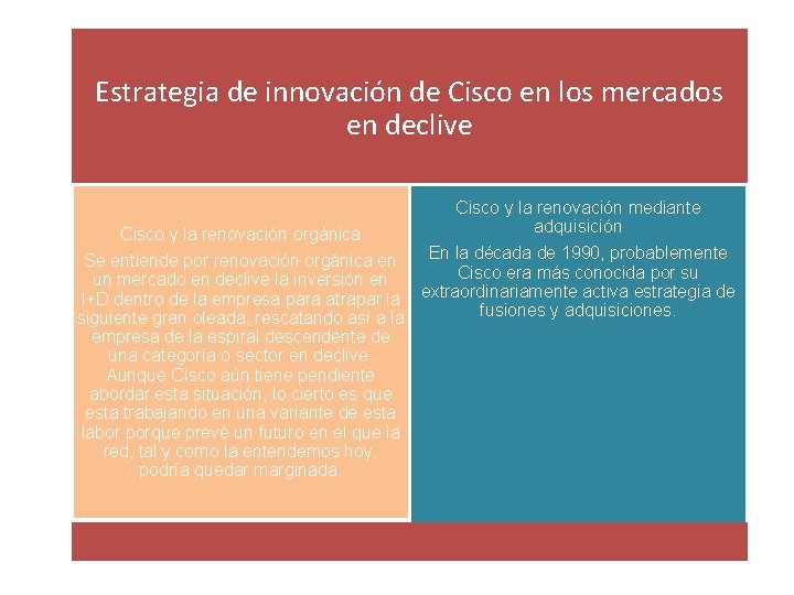 Estrategia de innovación de Cisco en los mercados en declive Cisco y la renovación Estrategia de innovación de Cisco en los mercados en declive Cisco y la renovación