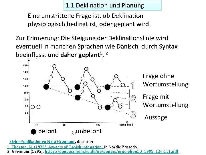 1. 1 Deklination und Planung Eine umstrittene Frage ist, ob Deklination physiologisch bedingt ist,