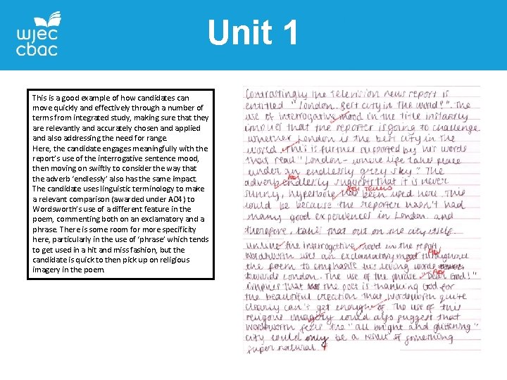 Unit 1 This is a good example of how candidates can move quickly and Unit 1 This is a good example of how candidates can move quickly and
