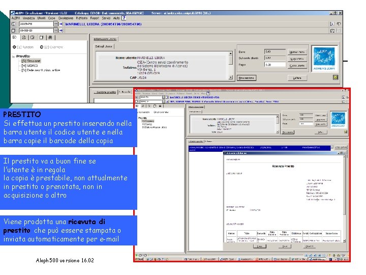 CIR: Prestito PRESTITO Si effettua un prestito inserendo nella barra utente il codice utente