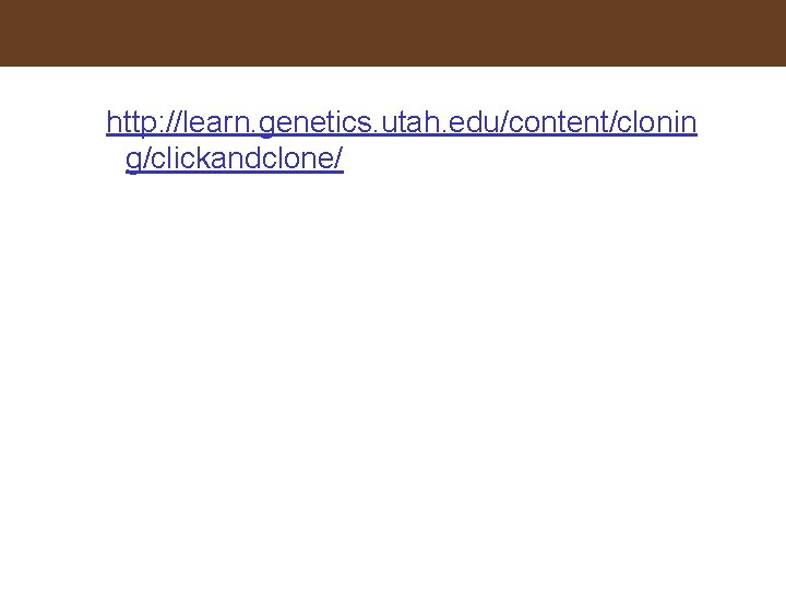 http: //learn. genetics. utah. edu/content/clonin g/clickandclone/ 