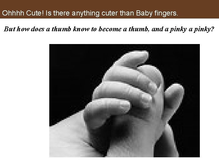 Ohhhh Cute! Is there anything cuter than Baby fingers. But how does a thumb