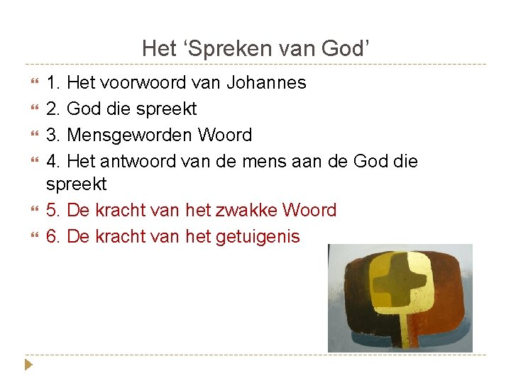 Het ‘Spreken van God’ 1. Het voorwoord van Johannes 2. God die spreekt 3.