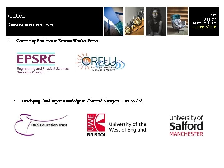 GDRC Current and recent projects / grants • Community Resilience to Extreme Weather Events