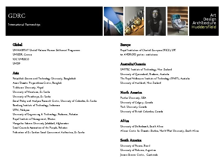 GDRC Art Design Architecture Huddersfield International Partnerships Global UN-HABITAT United Nations Human Settlement Programme