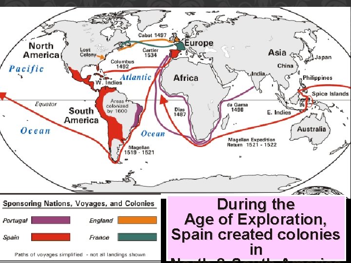 During the Age of Exploration, Spain created colonies in 