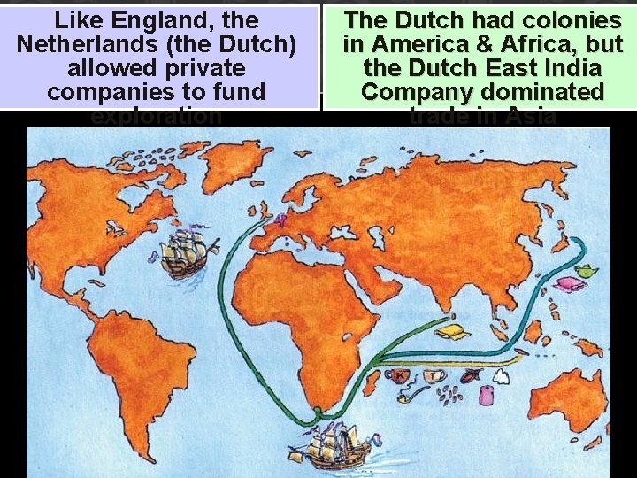 Like England, the Netherlands (the Dutch) allowed private companies to fund exploration The Dutch