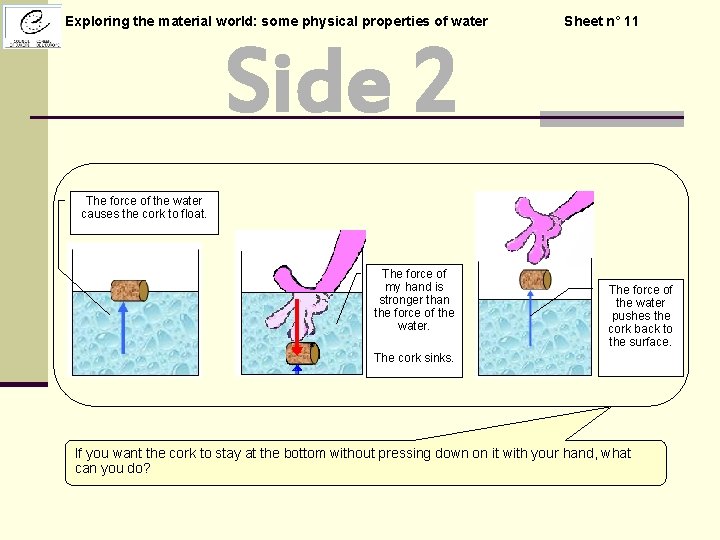 Exploring the material world: some physical properties of water Sheet n° 11 Side 2