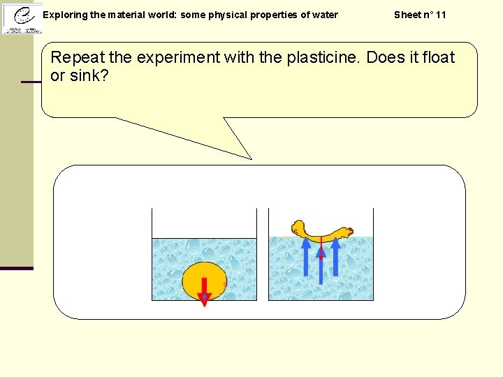 Exploring the material world: some physical properties of water Sheet n° 11 Repeat the