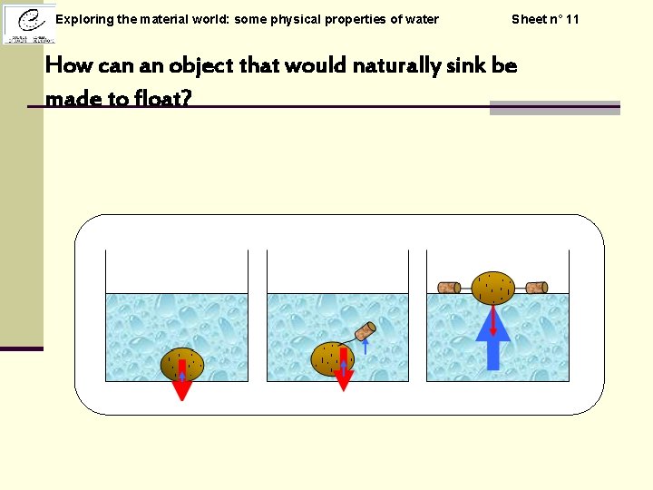 Exploring the material world: some physical properties of water Sheet n° 11 How can