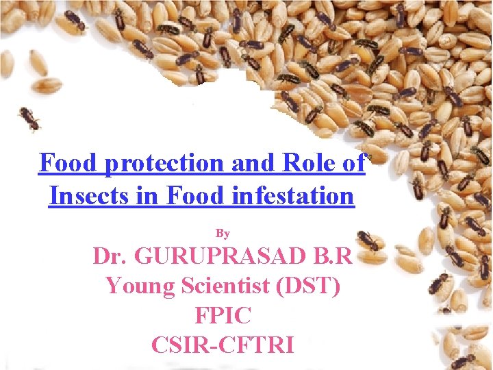 Food of protection and Role of Role Botanicals against Insects Food infestation Storedin. Product