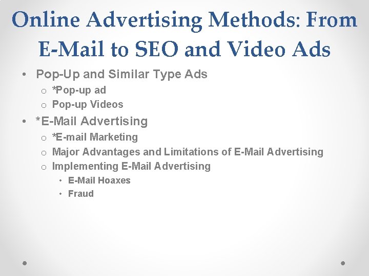 Chapter 10 Marketing and Advertising in ECommerce Learning