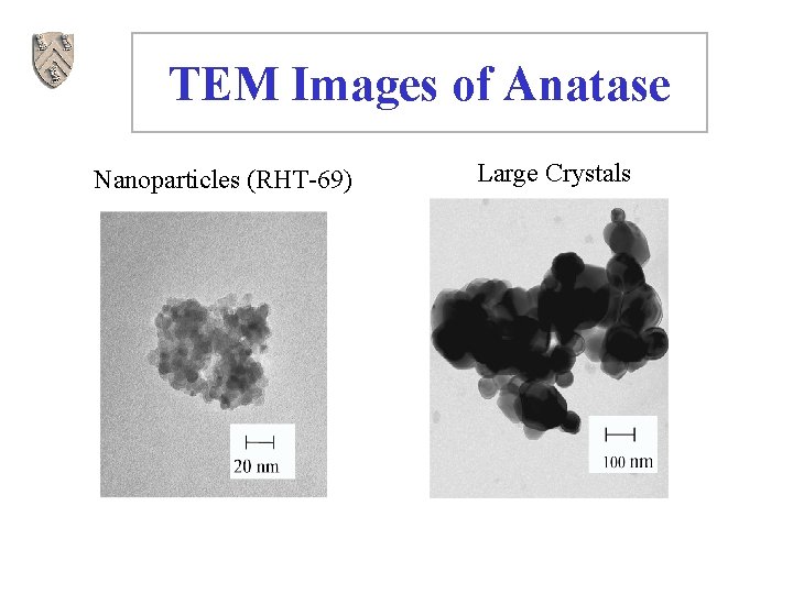 TEM Images of Anatase Nanoparticles (RHT-69) Large Crystals 