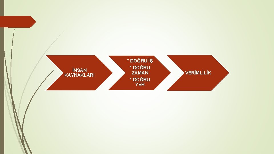 İNSAN KAYNAKLARI * DOĞRU İŞ * DOĞRU ZAMAN * DOĞRU YER VERİMLİLİK 