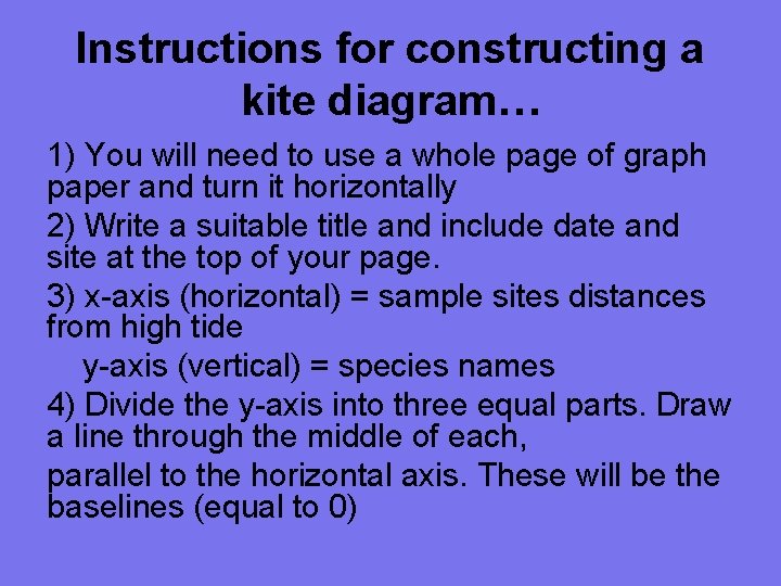 Instructions for constructing a kite diagram… 1) You will need to use a whole