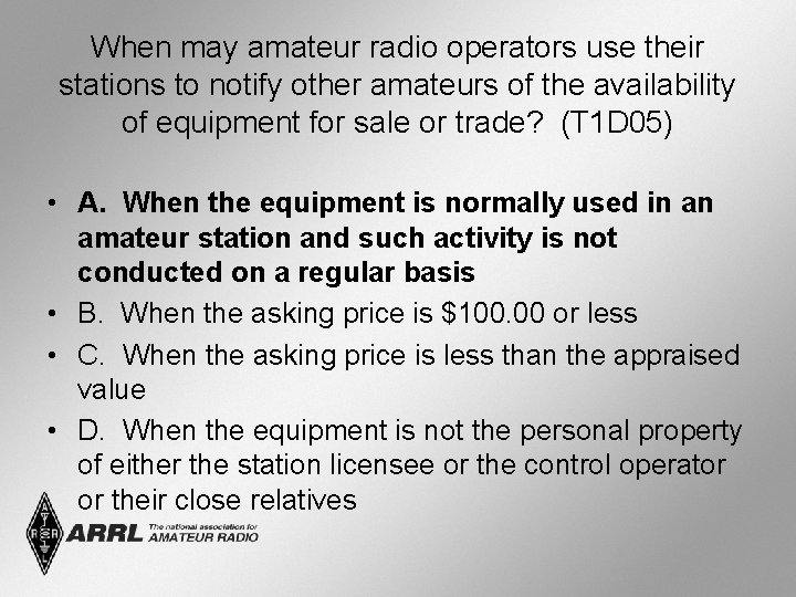 When may amateur radio operators use their stations to notify other amateurs of the