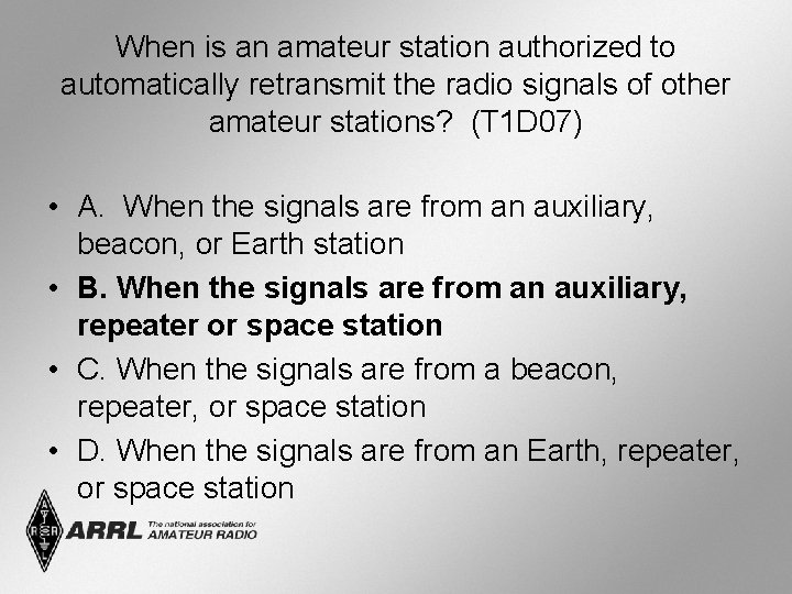 When is an amateur station authorized to automatically retransmit the radio signals of other