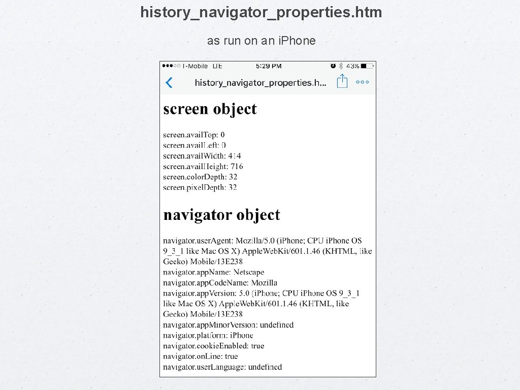 history_navigator_properties. htm as run on an i. Phone 