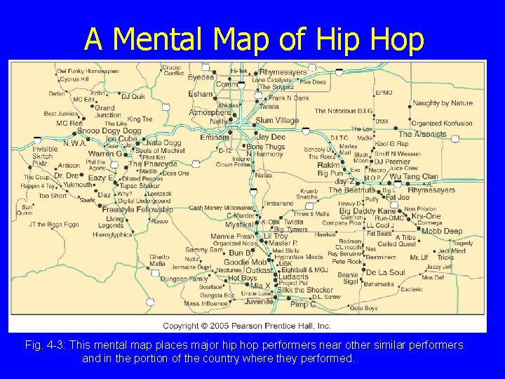 A Mental Map of Hip Hop Fig. 4 -3: This mental map places major