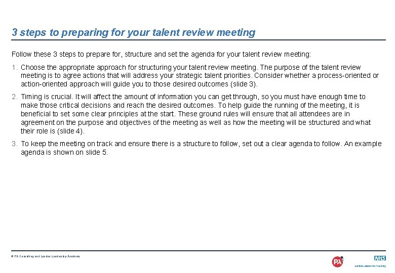 3 steps to preparing for your talent review meeting Follow these 3 steps to