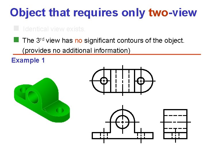 Object that requires only two-view Identical view exists. The 3 rd view has no