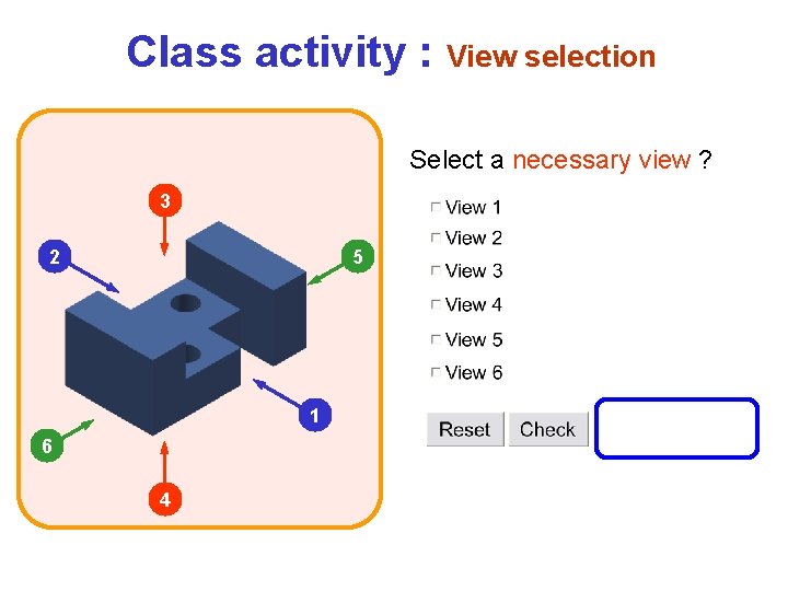 Class activity : View selection Select a necessary view ? 3 2 5 1