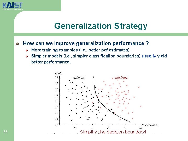 Generalization Strategy How can we improve generalization performance ? More training examples (i. e.