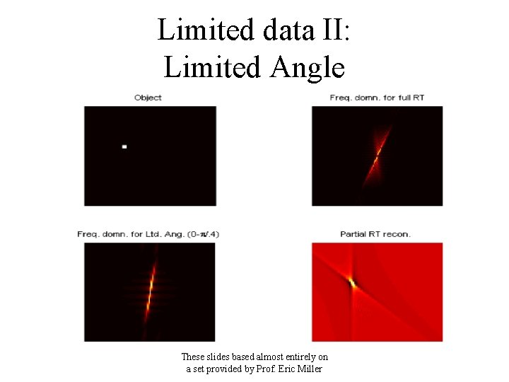 Limited data II: Limited Angle These slides based almost entirely on a set provided