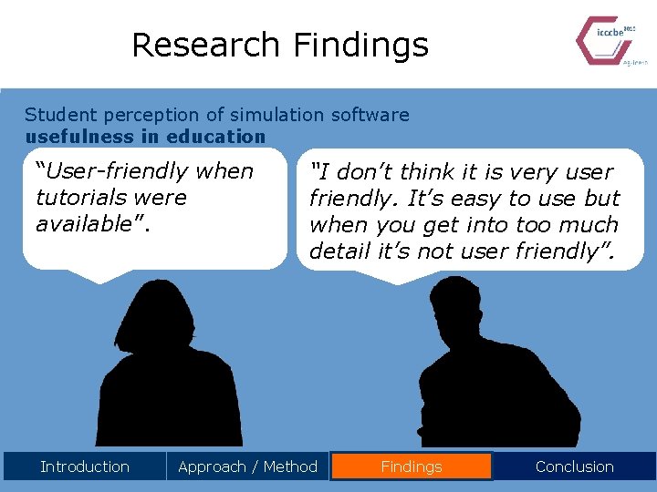 Research Findings Student perception of simulation software usefulness in education “User-friendly when tutorials were