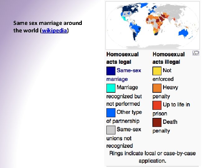 Same sex marriage around the world (wikipedia) 