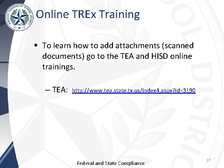 Online TREx Training § To learn how to add attachments (scanned documents) go to