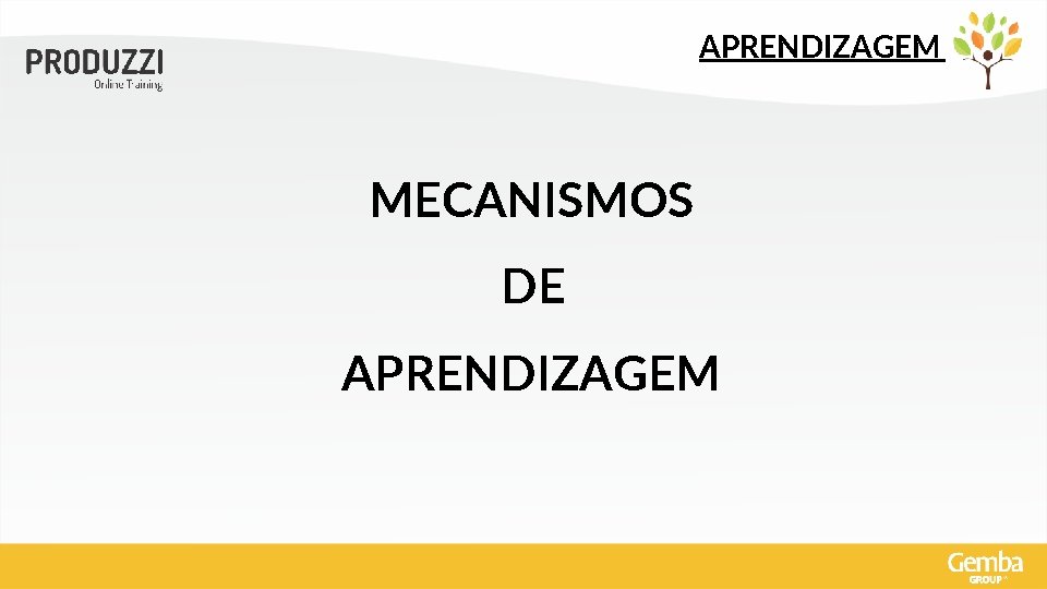 APRENDIZAGEM MECANISMOS DE APRENDIZAGEM 