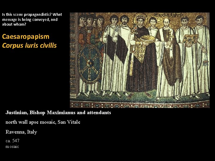 Is this scene propagandistic? What message is being conveyed, and about whom? Caesaropapism Corpus