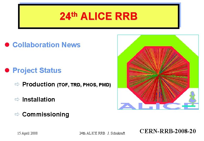 24 th ALICE RRB l Collaboration News l Project Status ð Production (TOF, TRD,