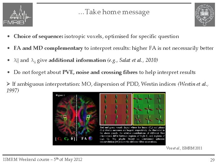 …Take home message • Choice of sequence: isotropic voxels, optimised for specific question •