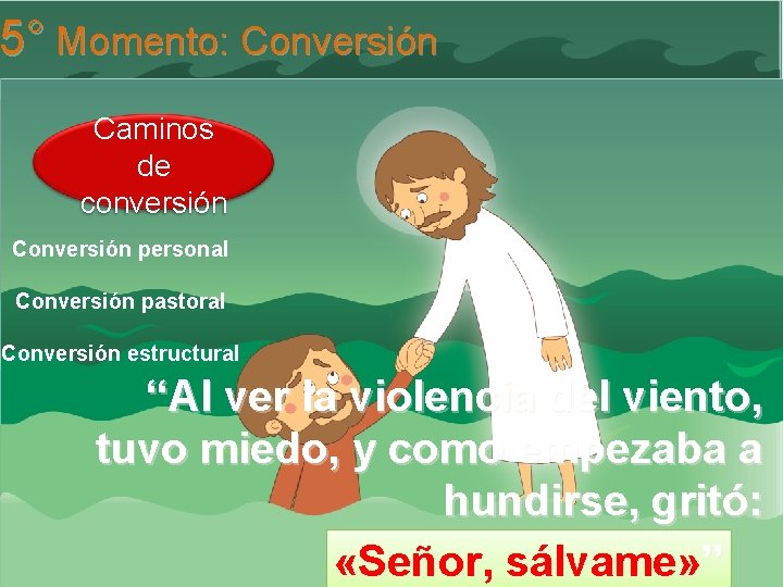 5° Momento: Conversión Caminos de conversión Conversión personal Conversión pastoral Conversión estructural “Al ver