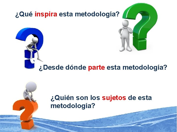 ¿Qué inspira esta metodología? ¿Desde dónde parte esta metodología? ¿Quién son los sujetos de