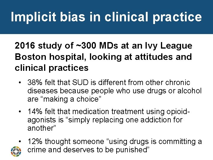 Implicit bias in clinical practice 2016 study of ~300 MDs at an Ivy League