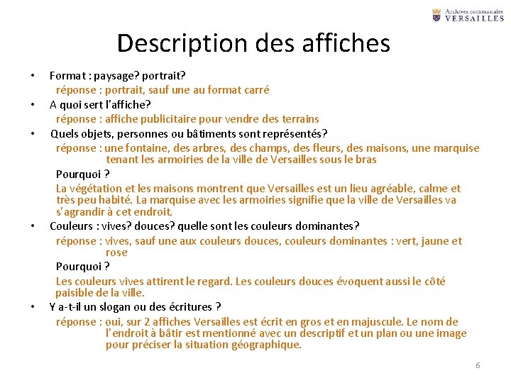 Description des affiches • • • Format : paysage? portrait? réponse : portrait, sauf