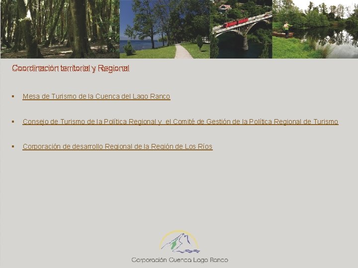 Coordinación territorial y Regional § Mesa de Turismo de la Cuenca del Lago Ranco