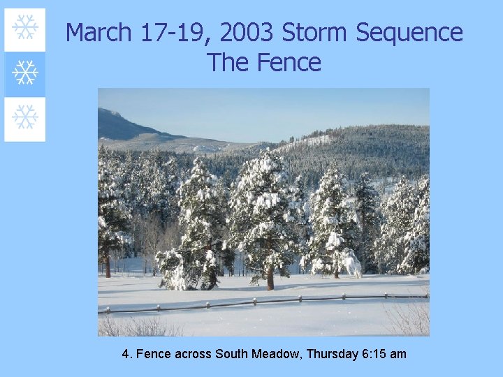 March 17 -19, 2003 Storm Sequence The Fence 4. Fence across South Meadow, Thursday