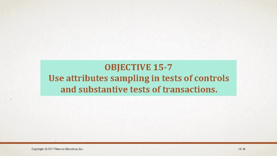OBJECTIVE 15 -7 Use attributes sampling in tests of controls and substantive tests of