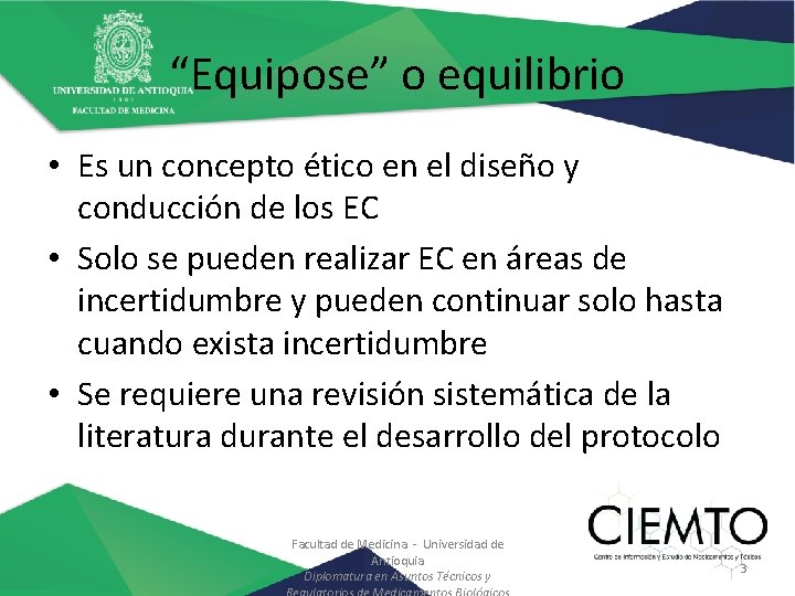 “Equipose” o equilibrio • Es un concepto ético en el diseño y conducción de